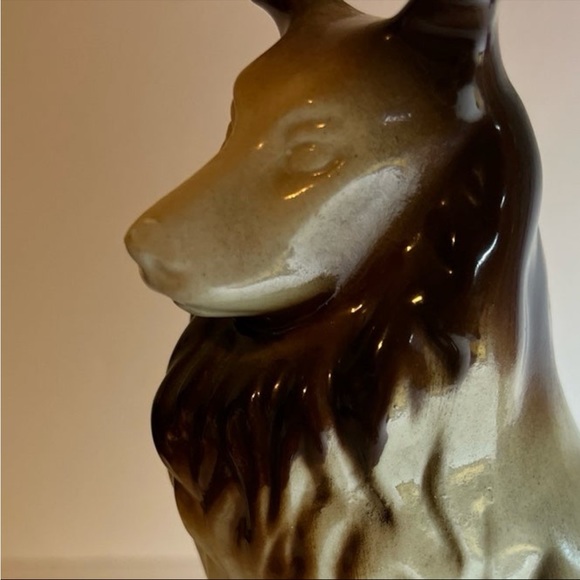 Vintage Brazil Sitting Collie Lassie MCS 1960s Statue Brown Tan - Picture 8 of 9